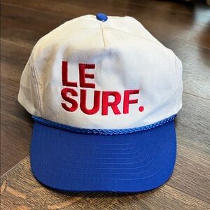 Le Surf White and Blue Baseball Cap with Red Embroidery
